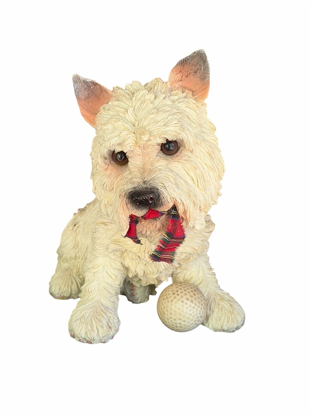 Vintage West Highland Terrier “What?” Coin Bank Figurine Golf Ball Dog Decor